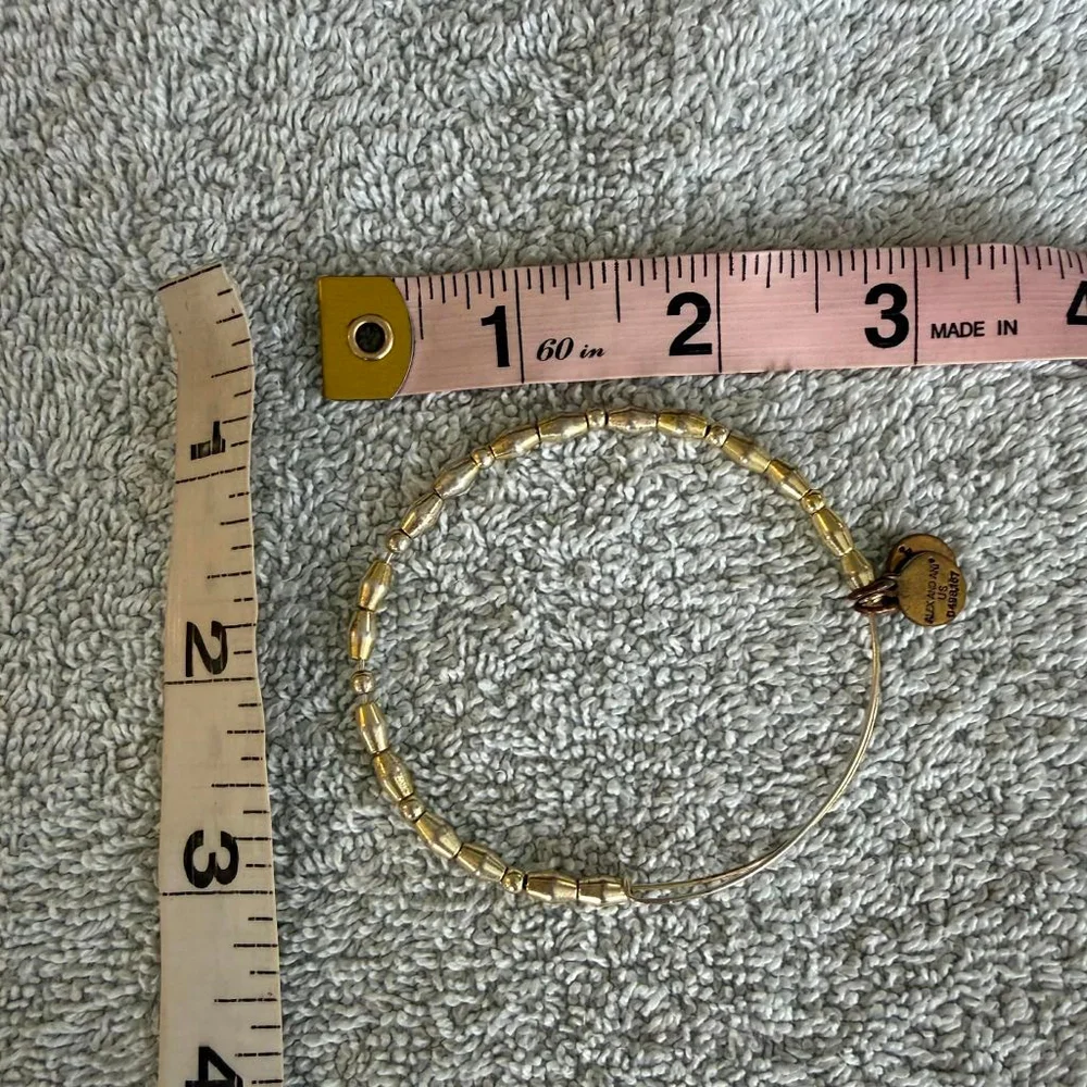 Women's Alex and Ani Gold Beaded Bangle Bracelet One Size - Picture 6 of 7
